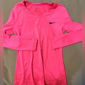 Hot pink Nike dry fit long sleeve shirt